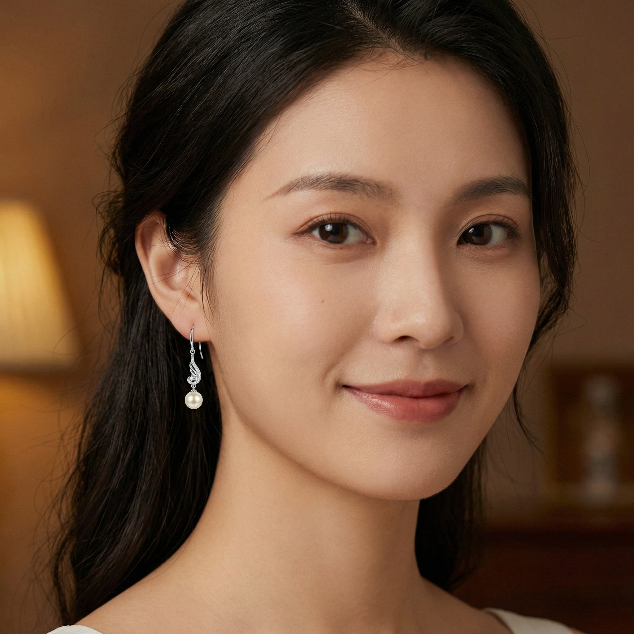 925 Sterling SilverPearl Drop Earrings