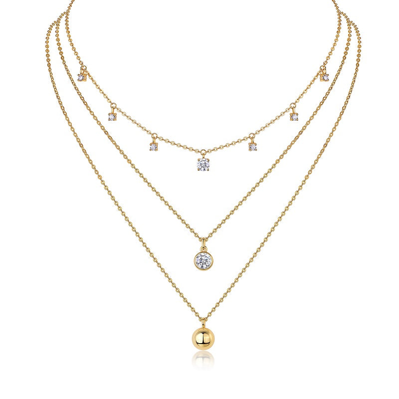 1-carat Luxury  Silver Pendant Necklace  S925 Silver