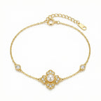 925 Sterling Silver Elegant Pearl Charm Bracelet