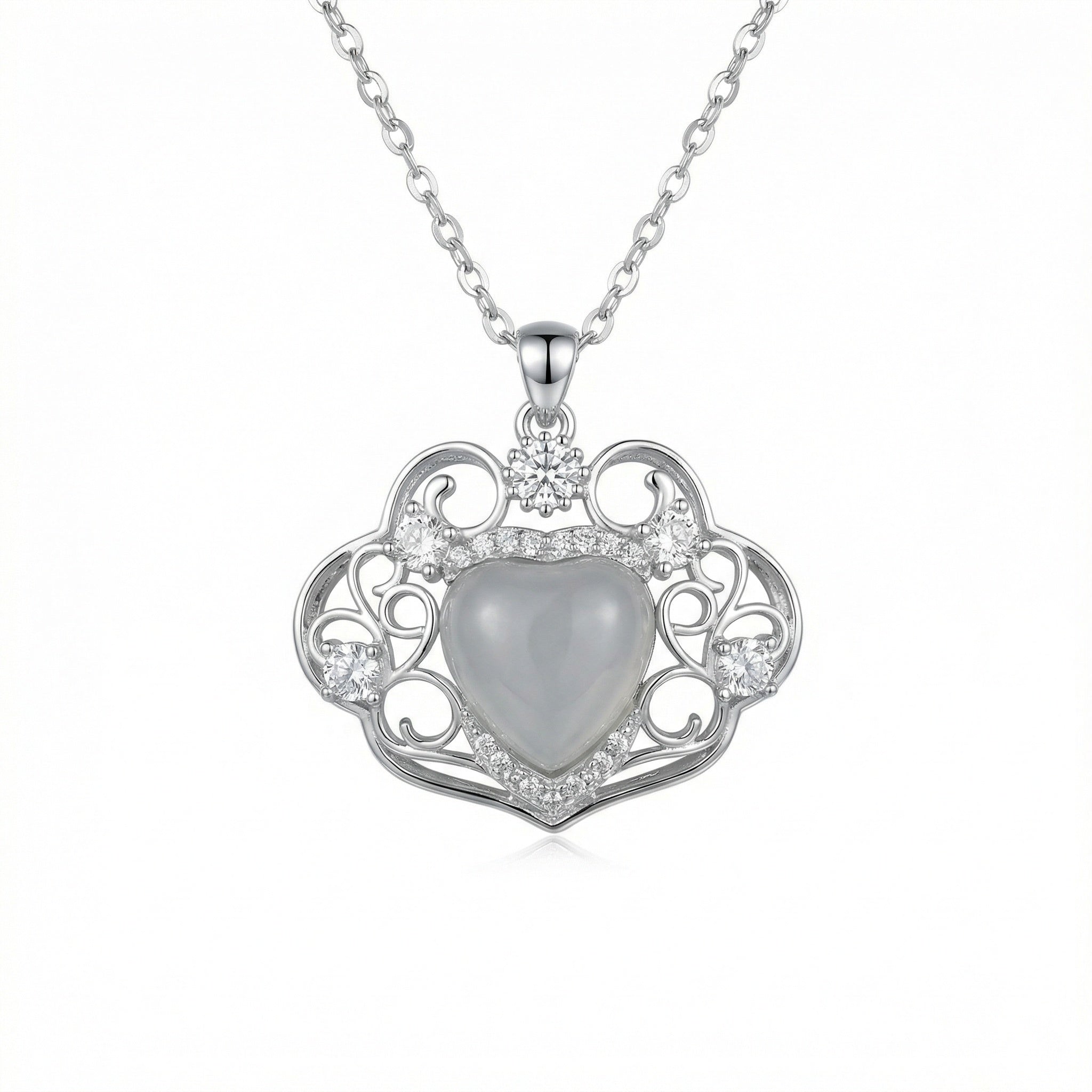 925 Sterling with Moonstone and Sparkling Accents