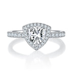 Triangular Moissanite Set Silver Ring S925 Silver