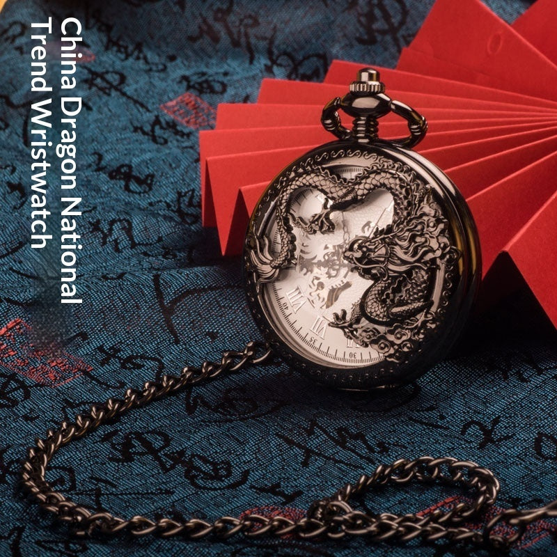 Chinese Dragon Mechanical  Pocket Watch