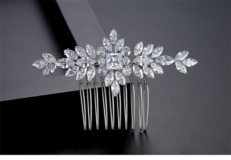 S925 Pure Silver Moissanite  New Bride Hair Comb
