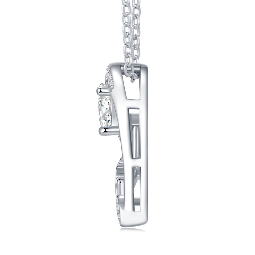 1 Carat Silver Necklace Pendant Set
