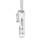 1 Carat Silver Necklace Pendant Set