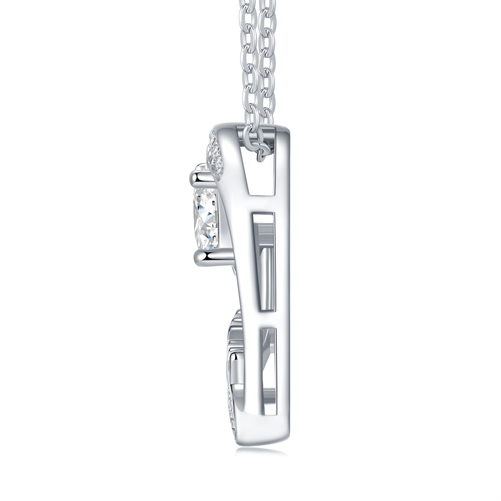 1 Carat Silver Necklace Pendant Set