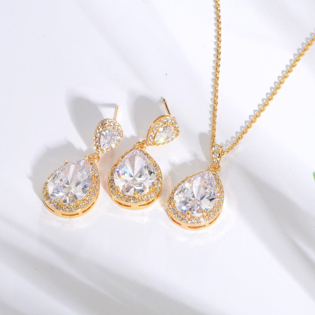 Necklace Eardrops Suit Bride Wedding Jewelry