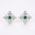 925 Sterling Silver Vintage-Style Fleur-de-lis Silver Stud Earrings