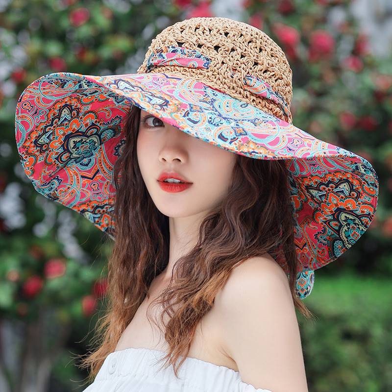 Summer Beach Sun Hat Beach Green Straw Hat For Women