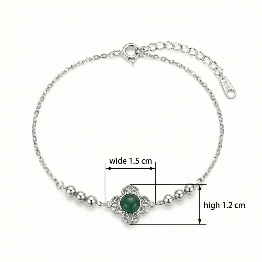 925 Sterling Silver S925 Sterling Silver Filigree Clover Bracelet