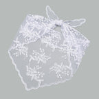 Bridal Floral Lace Triangular  Solid Color Veil