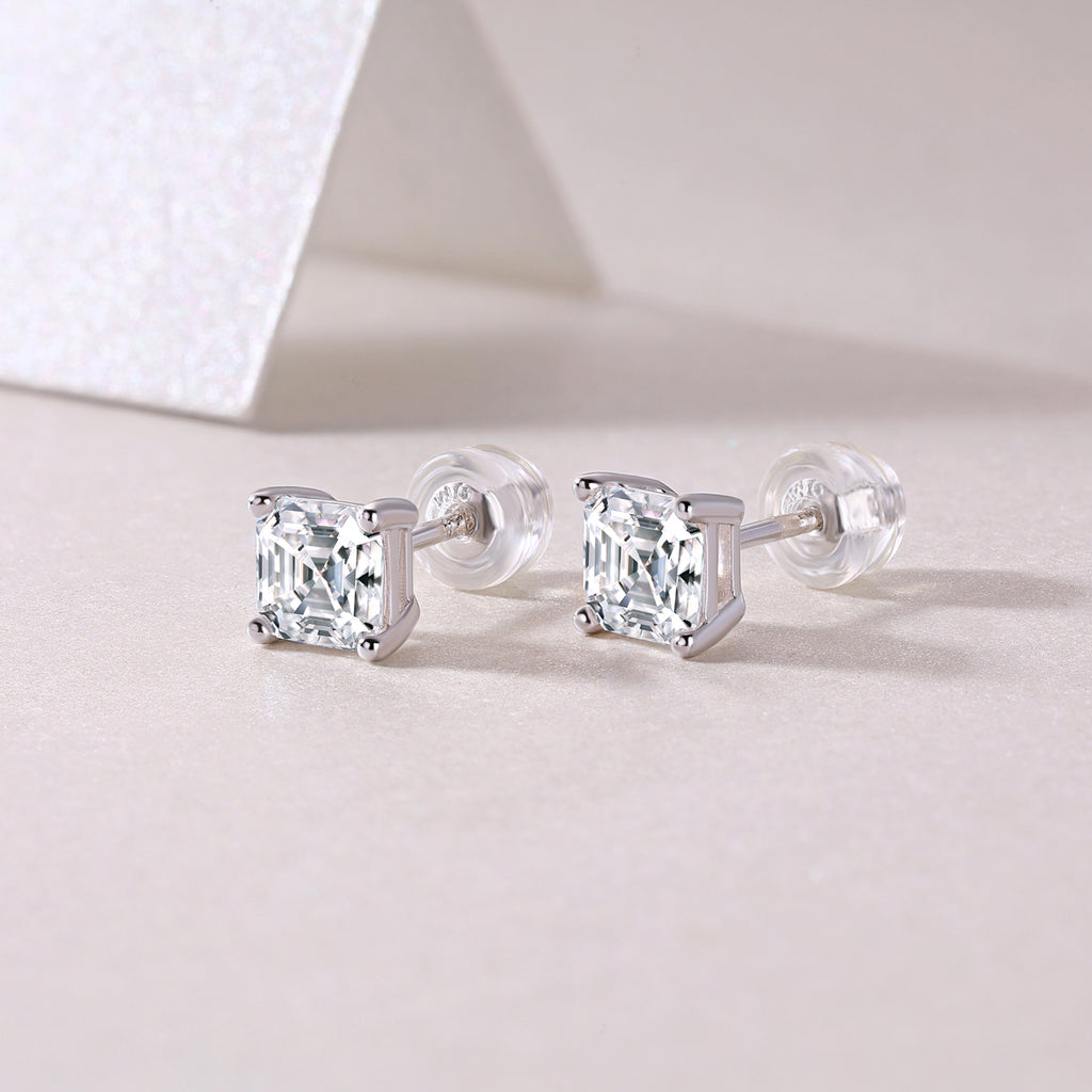 S925 Silver And Platinum-plated Stud Earrings,