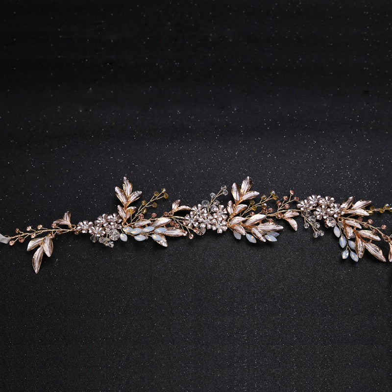 New Handmade Hairband Gold Leaf Headdress Bridal