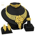 Women's Saudi Bridal Necklace Bracelet Earrings