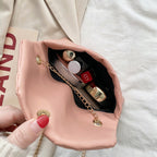 Korean-style Womens Heart-Shaped Tassel Shoulder Bag