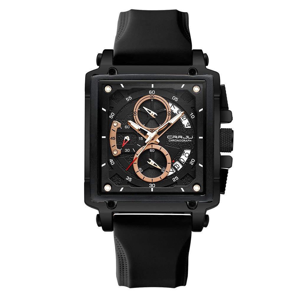 Simple Business Tape Mens Calendar Watch