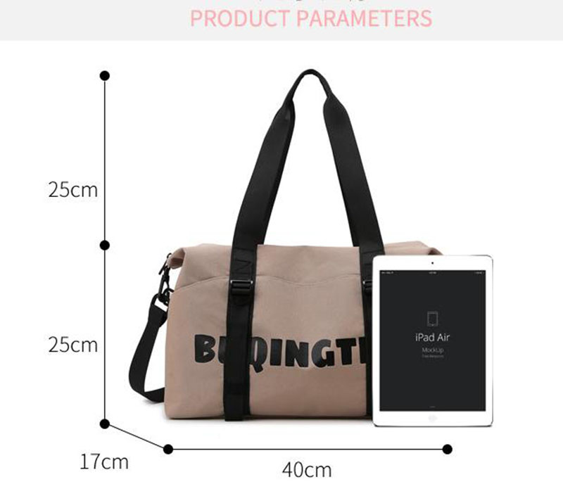 Women's Fashion Letter Print Gym Duffel Bag