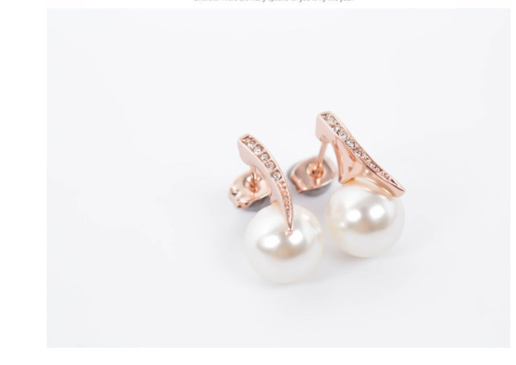 Bridal Pearl Necklace Earrings Jewelry Set