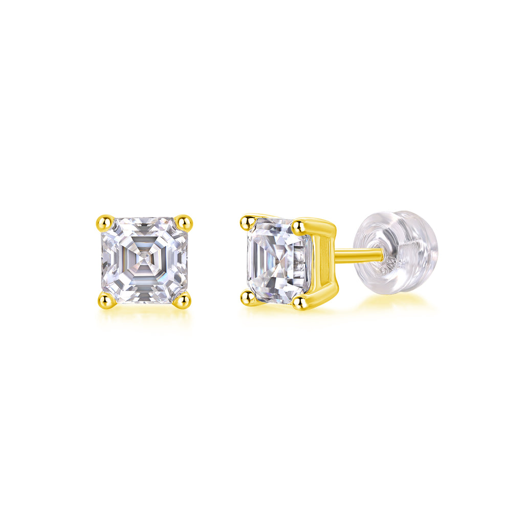 S925 Silver And Platinum-plated Stud Earrings,
