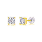 S925 Silver And Platinum-plated Stud Earrings,