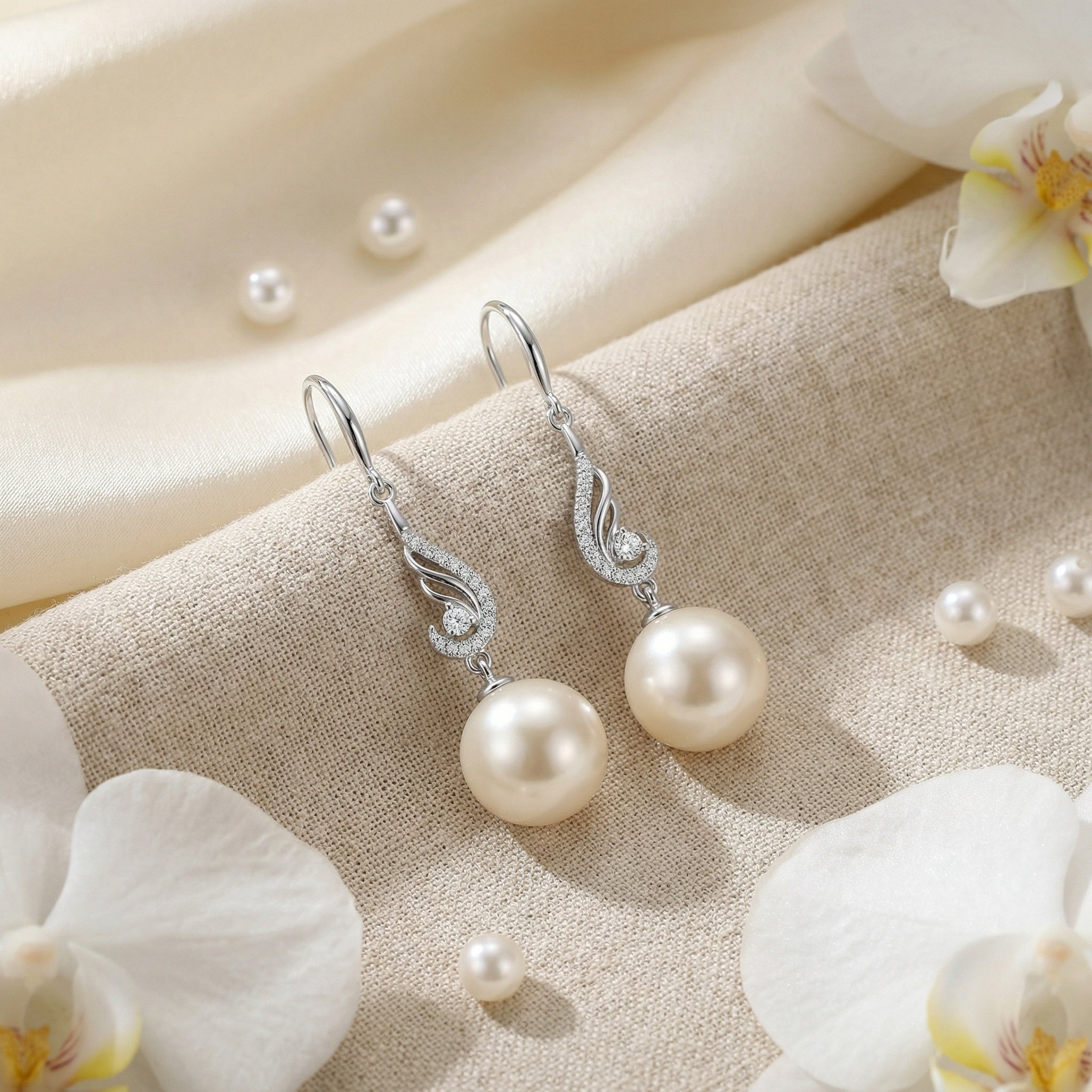 925 Sterling SilverPearl Drop Earrings