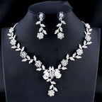 Bridal Necklace Earrings Wedding Two-piece Set