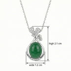925 Sterling SilverGreen Jade Cabochon Pendant