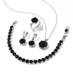 Round Earrings Ring Bracelet Necklace
