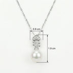925 Sterling Silver Elegant Violin Scroll Pearl Pendant Necklace