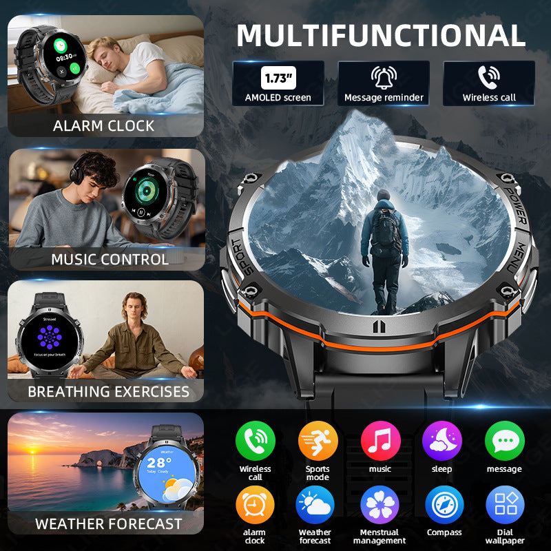 New X3 High-Definition Large-Screen Bluetooth Calling Health Monitoring