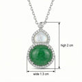 925 Sterling Silver Elegant Green Jadeite and Mother of Pearl
