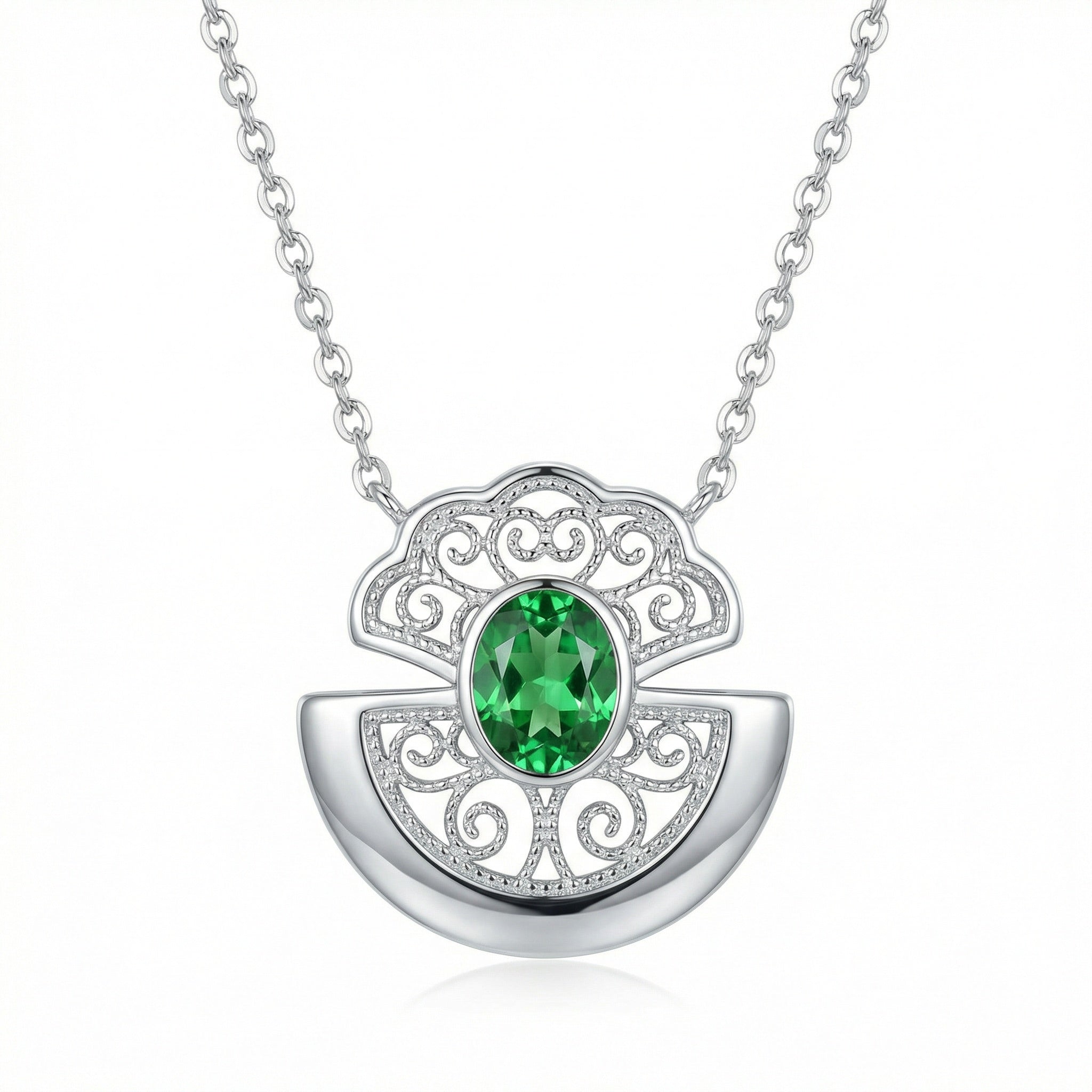 925 Sterling Silver Filigree Pendant Necklace