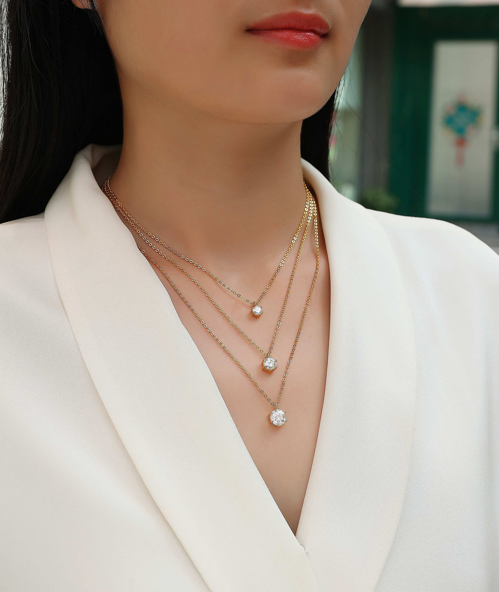 2-carat Luxury Fashion Silver Pendant Necklace