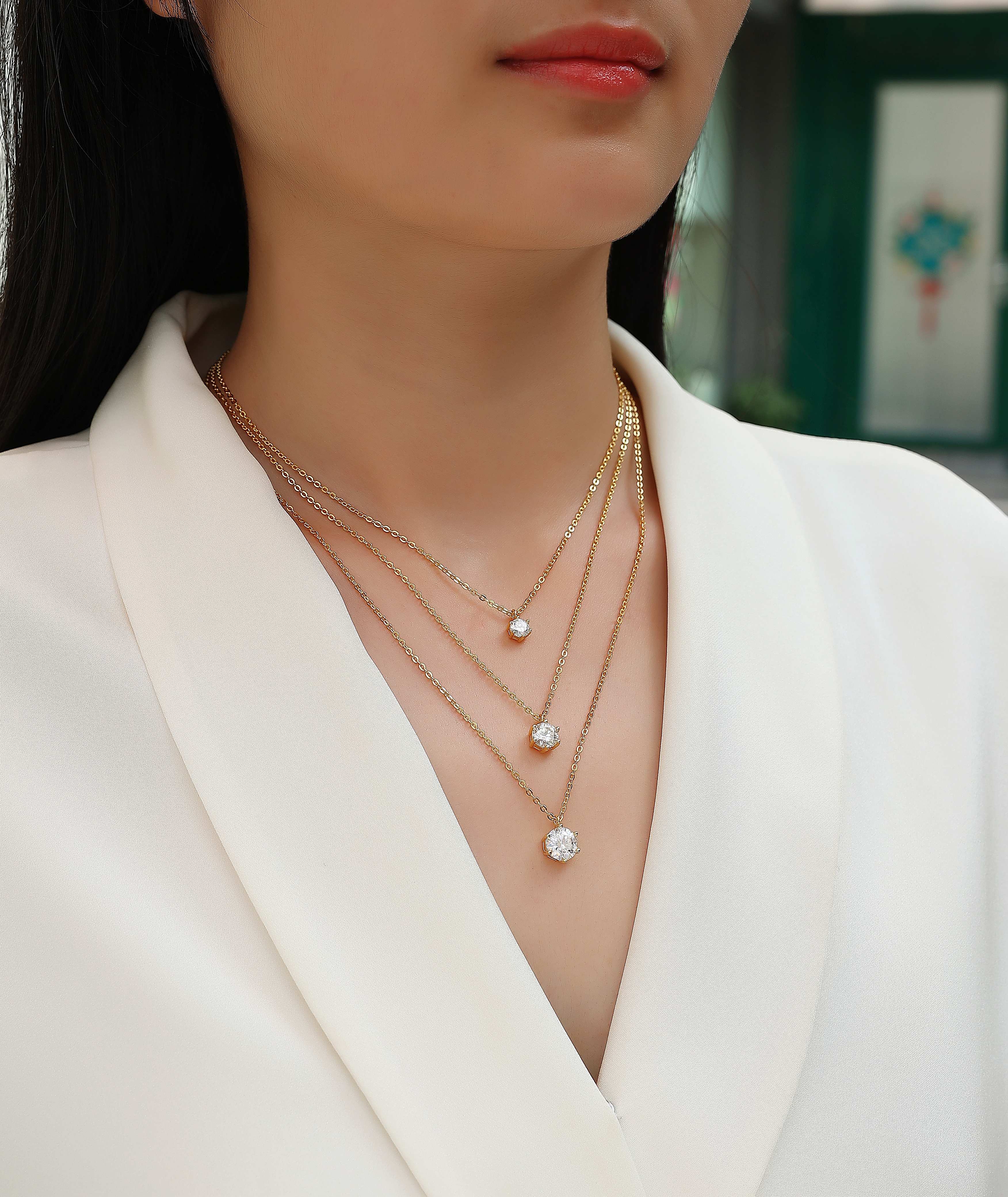 2-carat Luxury Fashion Silver Pendant Necklace
