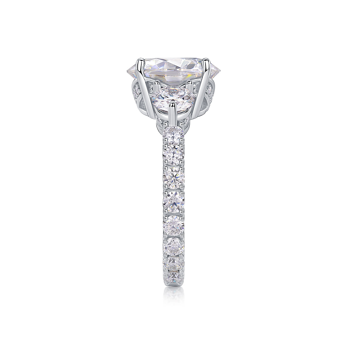 Three-diamond Shining - Set With Top-quality 5-carat Moissanite