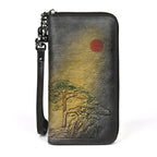 Women's Leather Wallet Long Rising Sun