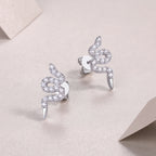 Silver Snake Entwined -  Silver Stud Earrings S925, Silver