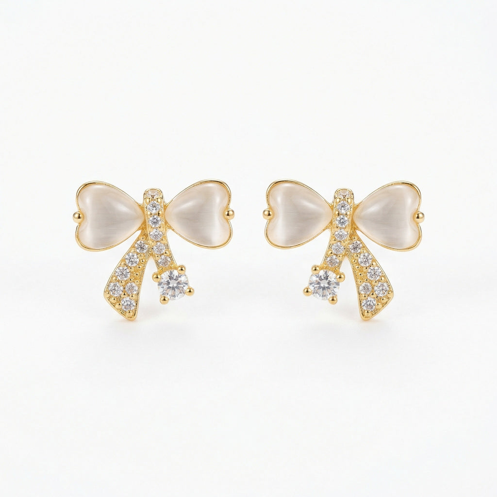 925 Sterling Silver Elegant Bowknot Earrings