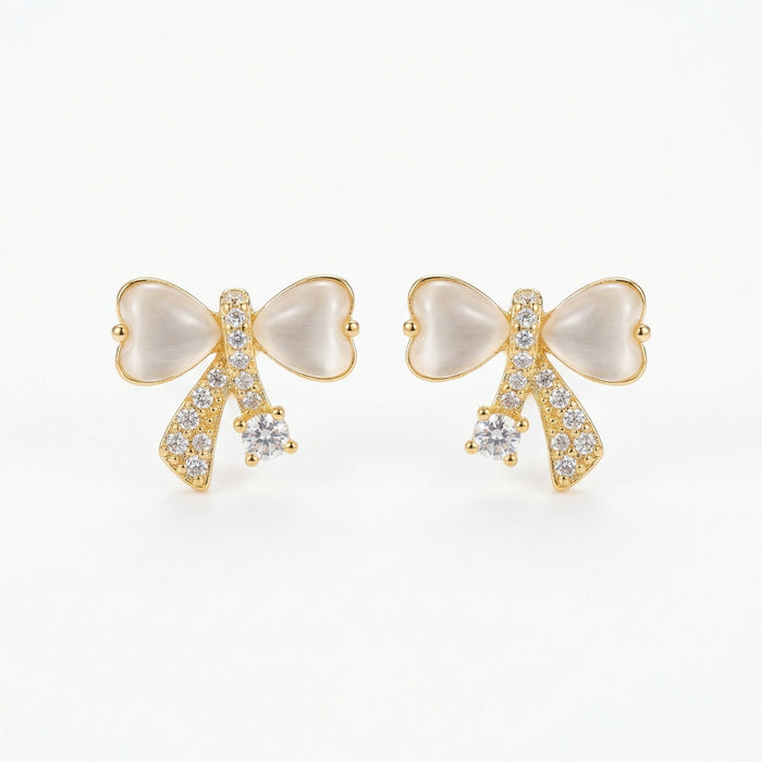 925 Sterling Silver Elegant Bowknot Earrings