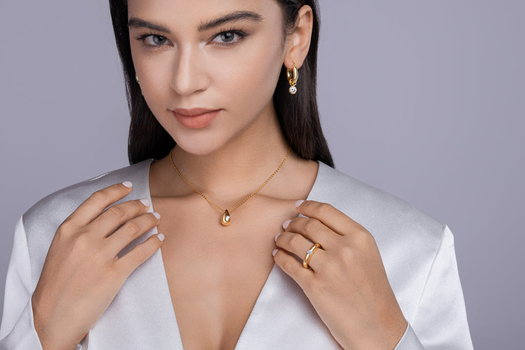 Light Luxury Jewelry Silver Ring Set