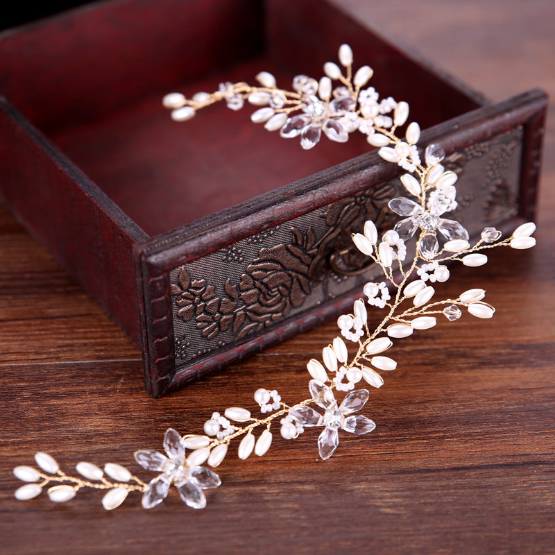 White Pearl Plate Hair Band Wedding