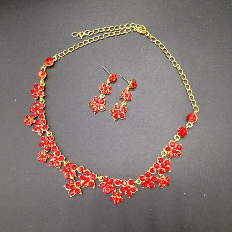 Korean crystal necklace, two sets of bridal jewelry