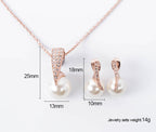 Bridal Pearl Necklace Earrings Jewelry Set