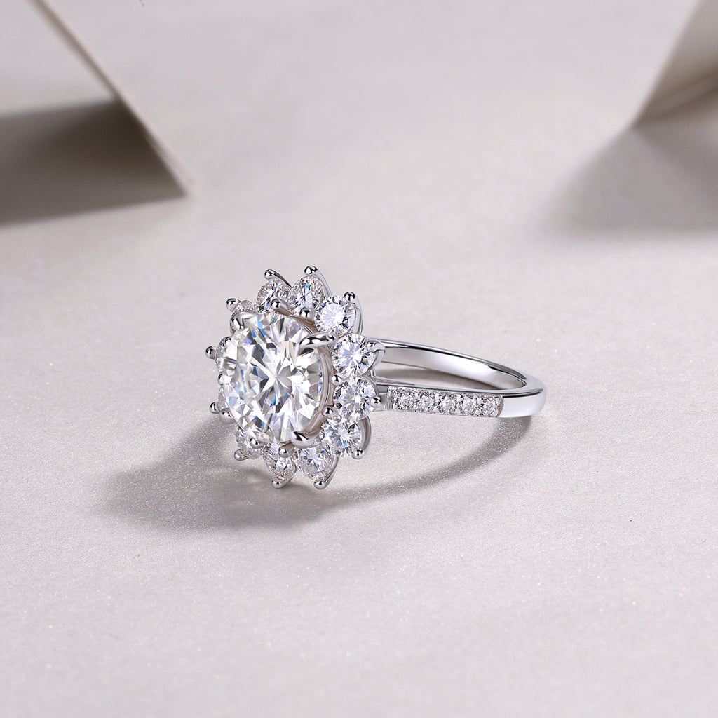 A Wedding Ring Se 3-carat Moissanite S925 Silver