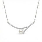 925 Sterling Silver Sterling Silver Pearl and Diamond