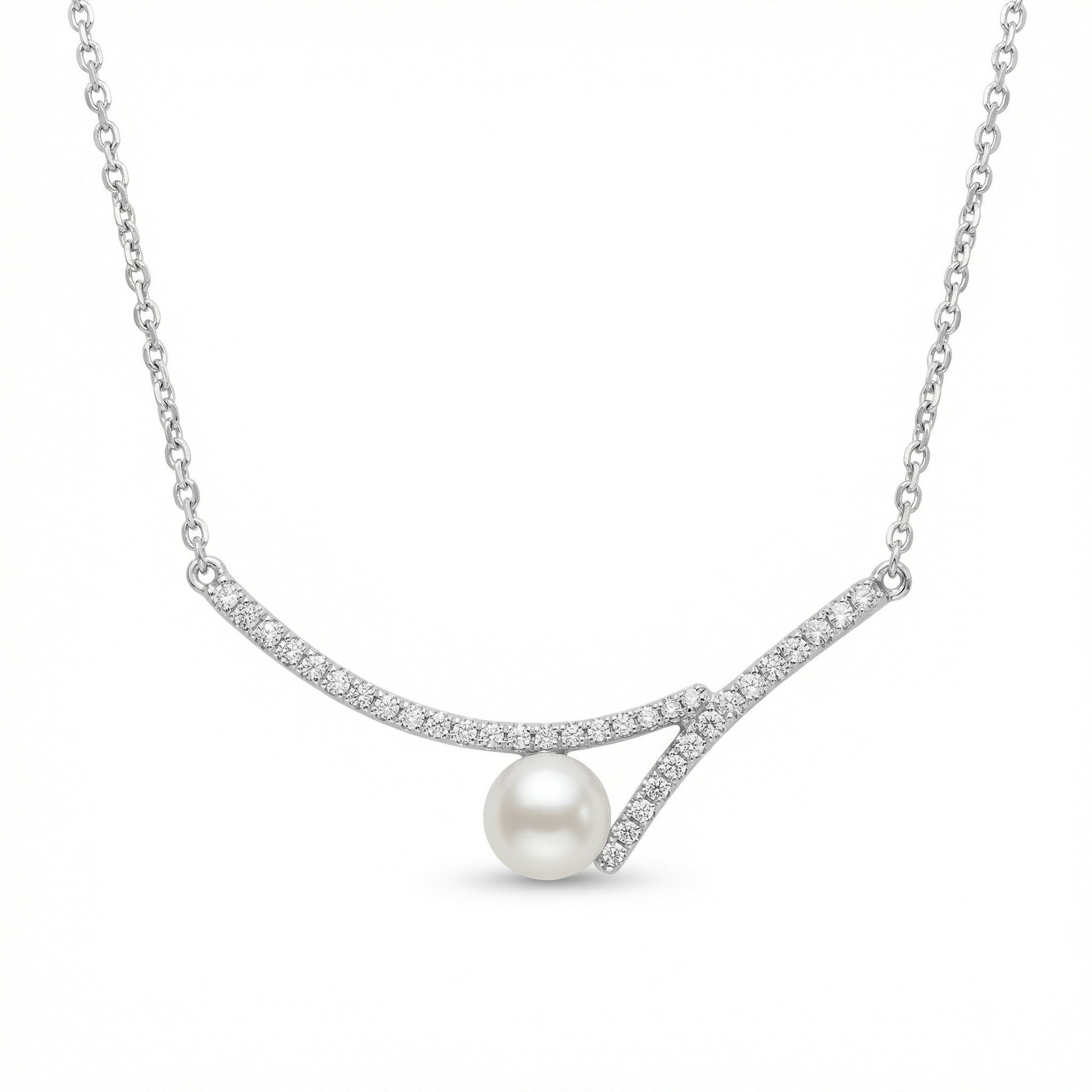 925 Sterling Silver Sterling Silver Pearl and Diamond