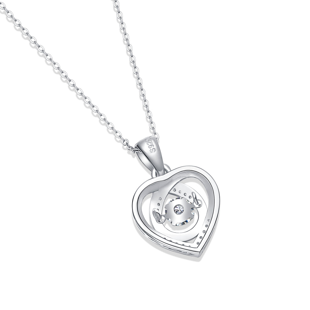 Necklace Pendant Set With Moissanite S925, Silver