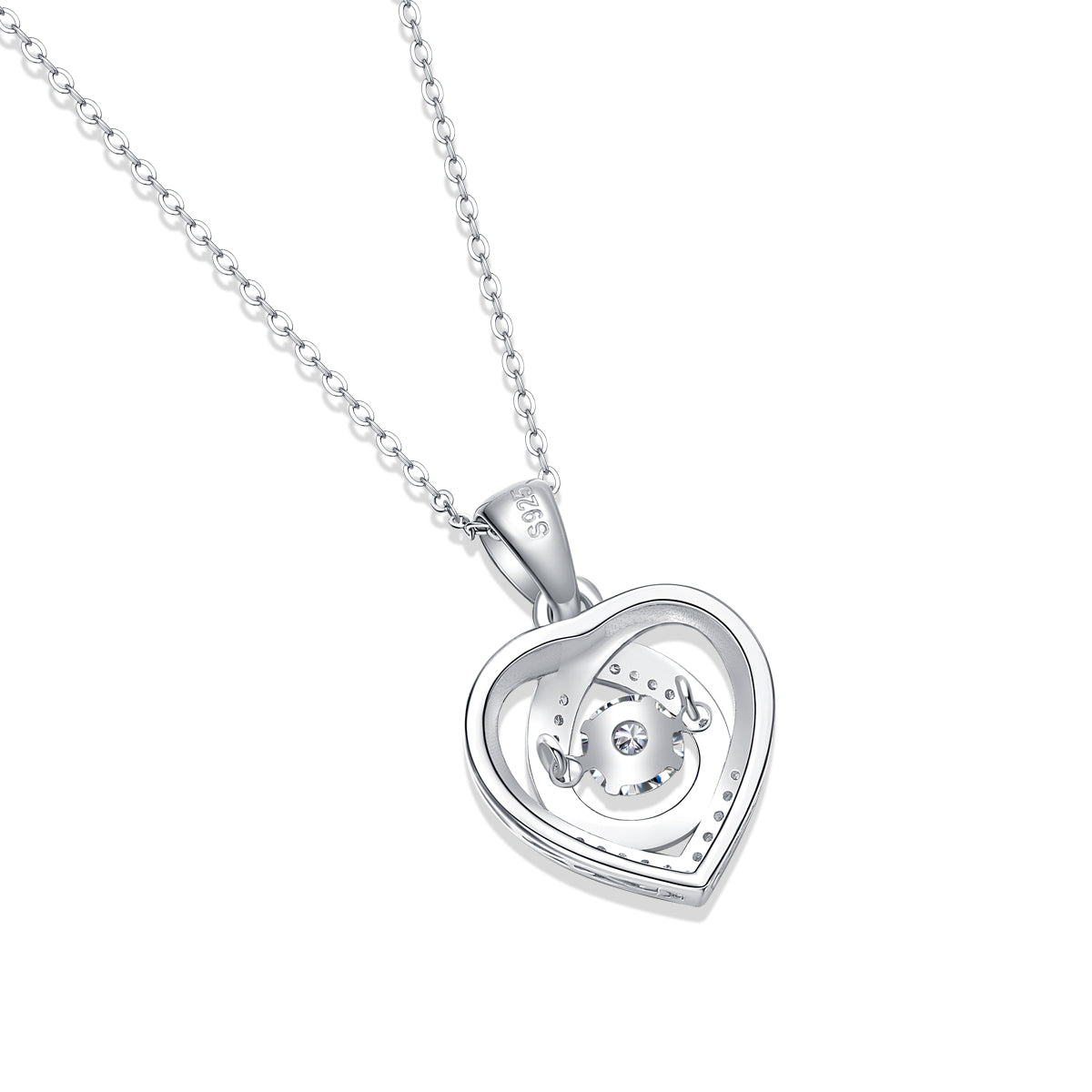 Necklace Pendant Set With Moissanite S925, Silver