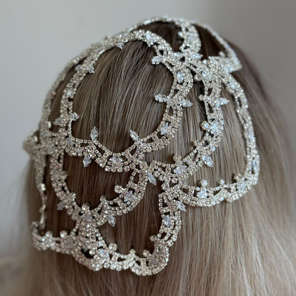 Floral Temperament Bride Headband Rhinestone