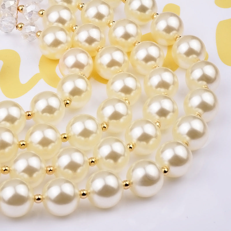 necklace crystal pearl Long Necklace Earrings